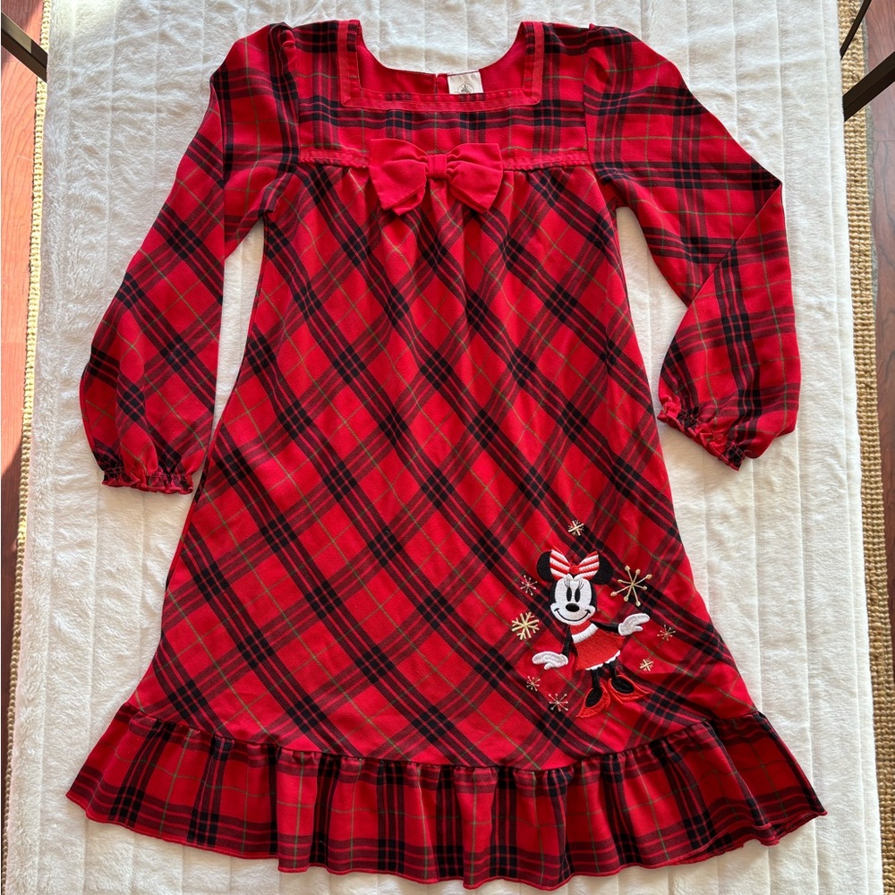 Disney Red and Black Plaid Dress with Character Embroidery